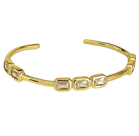 Baguette Bracelet | Clear Gold Color