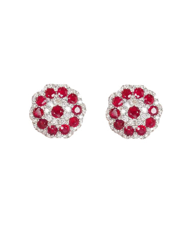 Ruby Flowers Earrings