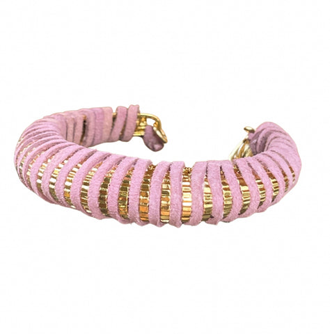 Clou Leather Bangle Royal | Pastel Lila