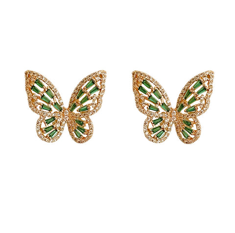 Emerald Butterflies Earrings