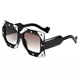 Go Big Or Go Home Sunglasses | Black & White
