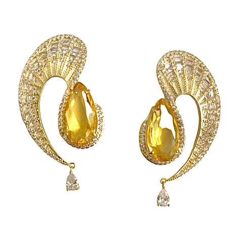 Lune Citrine Earrings | Glam Collection