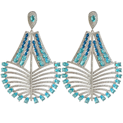 Turquoise Peacock Earrings | Glam Collection